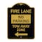 Signmission Fire Lane Tow-Away Zone W/ Left Arrow, Black & Gold Aluminum Sign, 18" x 24", BG-1824-23978 A-DES-BG-1824-23978 - alternate 1